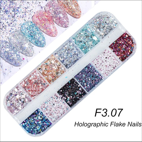 Nailart Glitter Set 12 Farben Nr.19