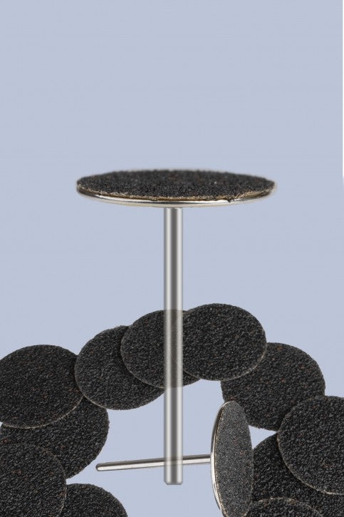 SET DI PELLE: Supporto per pad (disco) con 100 pezzi di pad monouso con grana 80-180 (25 mm) precisione Kemmer