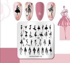 Stamping Plate Stencil Small Ladies ND132