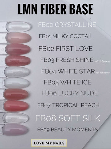 Fiber Base Gel Collection für Problemnägel in 10 Farben erhältlich je 15ml