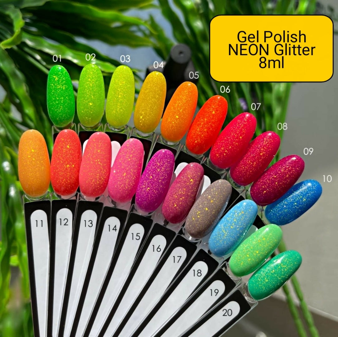 Gel Polish NEON GLITTER 8ml von NOGTIKA in 20 Tönen erhältlich