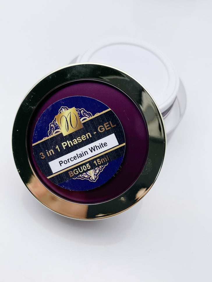 UV/LED 3 in 1 Phasen Gel "Porcelain White" 15ml (TPO-free)
