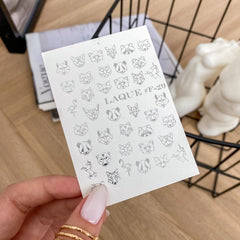 Sticker Design F-29 silver by LAQUE (water-soluble stickers)