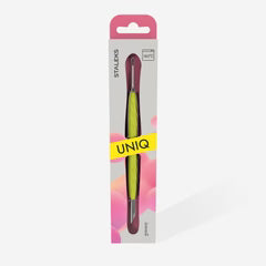 Nagelhautschieber mit Silikongriff "Gummy" UNIQ 11 TYP 2 (rosa oder gelb)(schräger Schieberr + Ring)