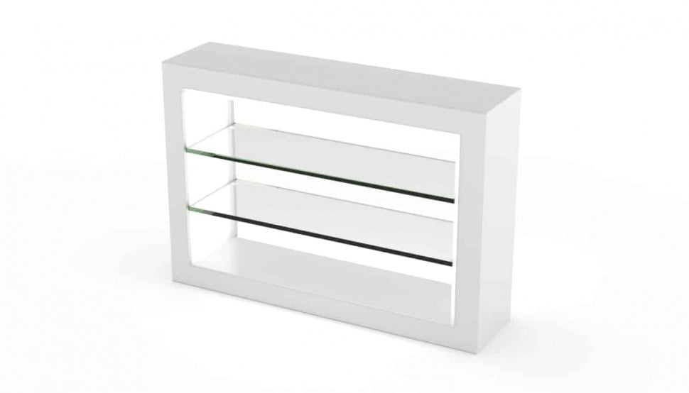 Tisch Vitrine beleuchte mit 2 Glasregalen