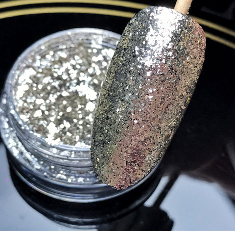 Glitter Flocken Folie silber von Laque