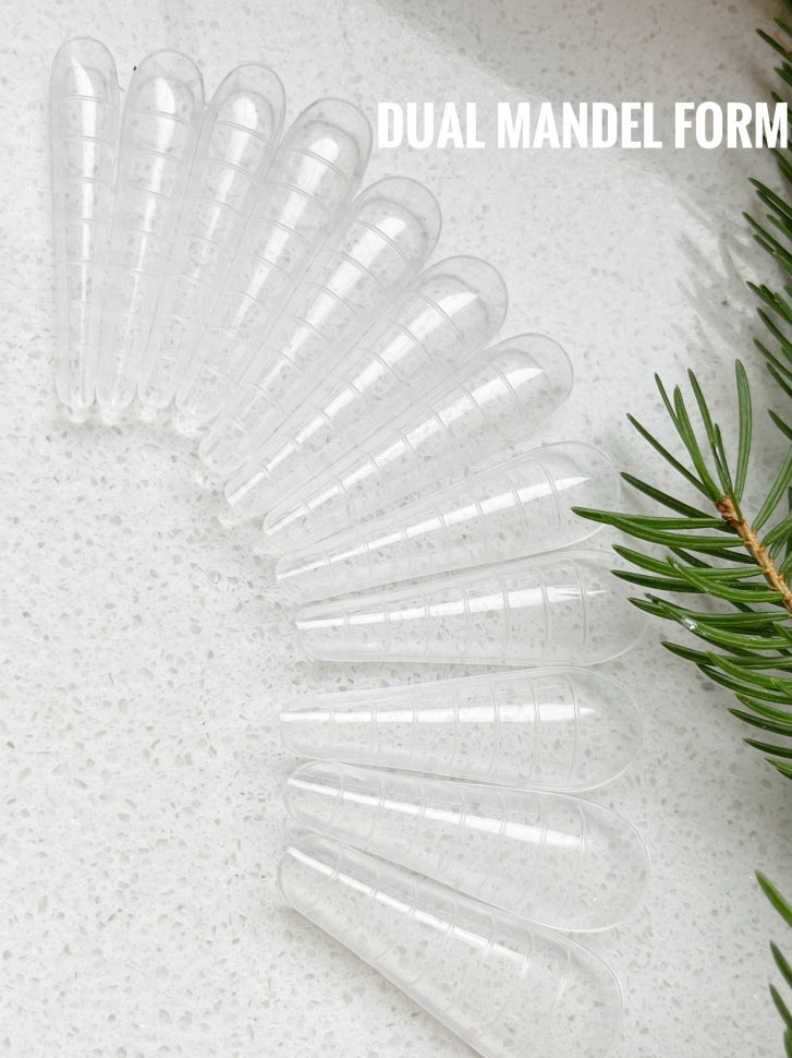 Dual nail tips clear almond shape 12 pieces or 60 pieces
