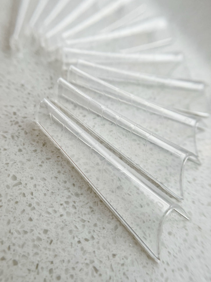 Dual nail tips clear C-curve and narrow tip 12 pcs.