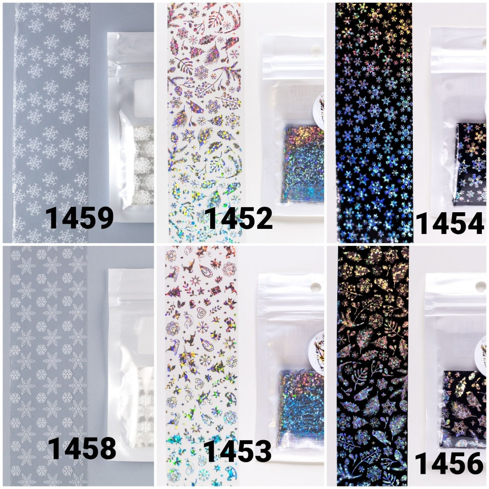 Trasferimento foglietto invernale con vari pattern di ZOO Nail