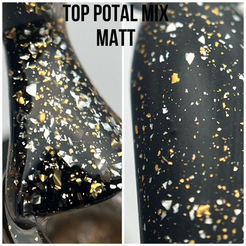 Top Potal MIX  matt in Silber und Gold (Glanzgel ohne Schwitzschicht) 8ml von NOGTIKA