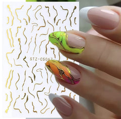 Sticker (self-adhesive) stretchable waves in gold