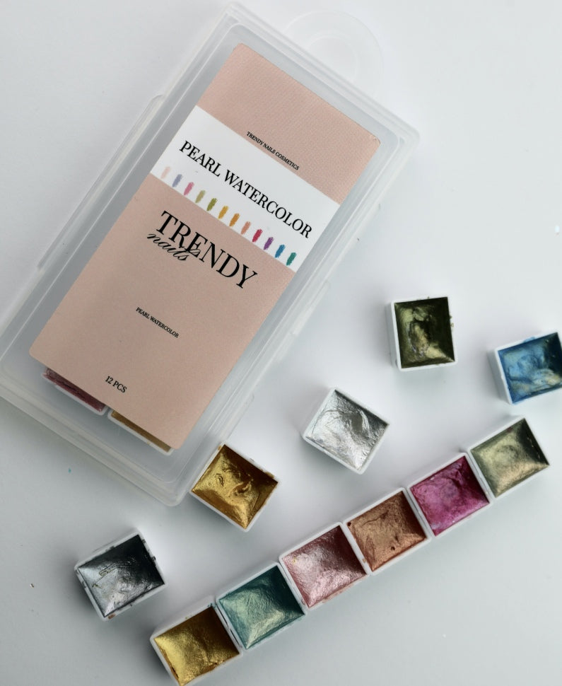 Watercolor Metallic Colors (12 Colors) by Trendy Nails