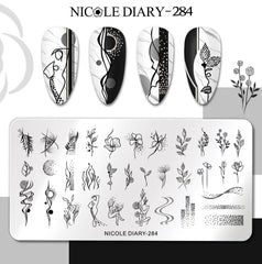 Piastra di stamping stencil fiori, rami ND-284