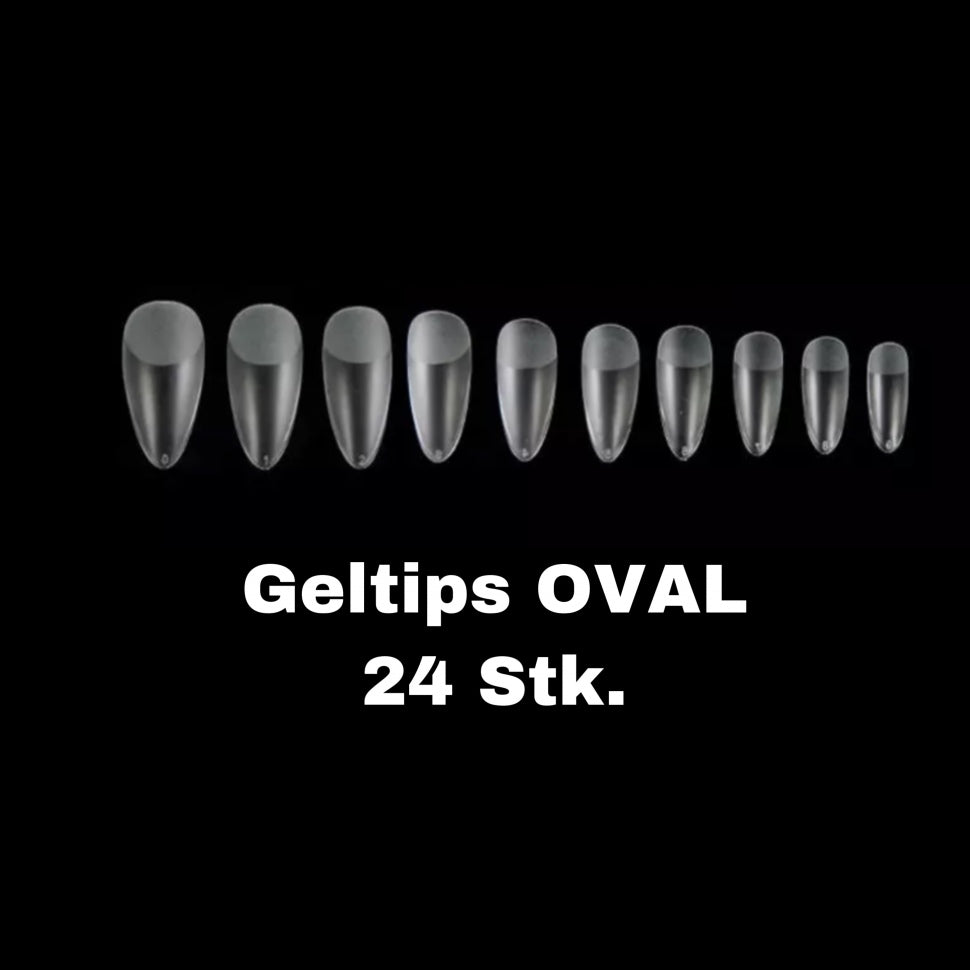 Gel nail tips clear classic oval ultra thin elastic and stable 24 pcs.
