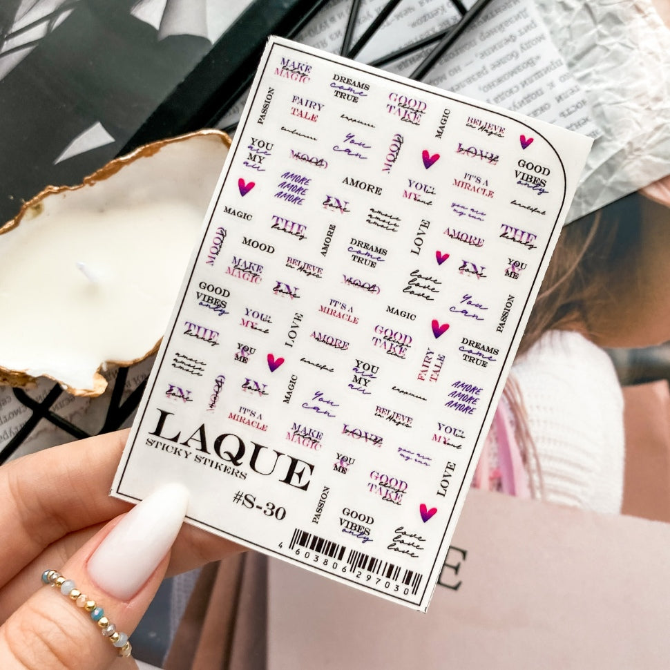 Self-adhesive stickers S-30 from LAQUE