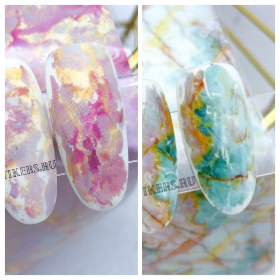 Transfer Foil 'Marble' (pink and green) 1.5m from LAQUE