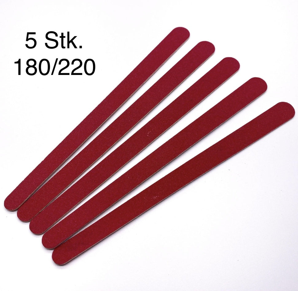 Nail file thin in red 180/220 from Zoo Set 5 pcs.