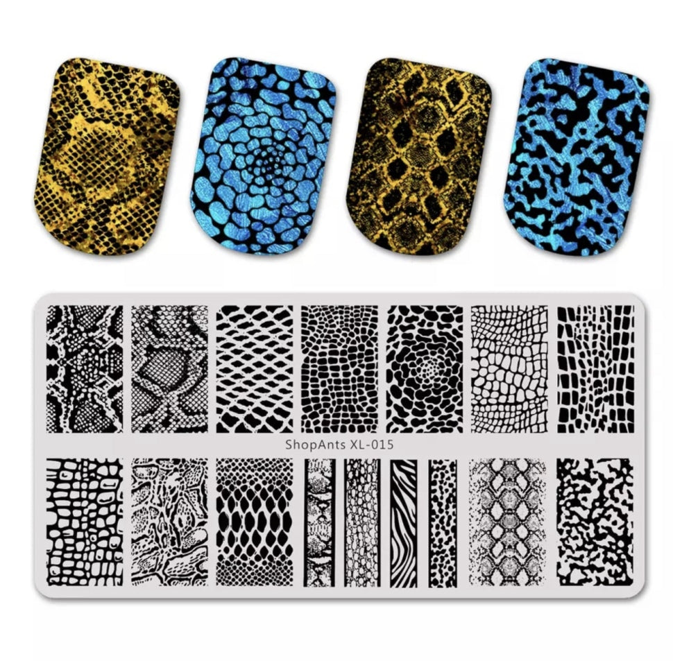 Stamping Platte Schablone  Reptilien