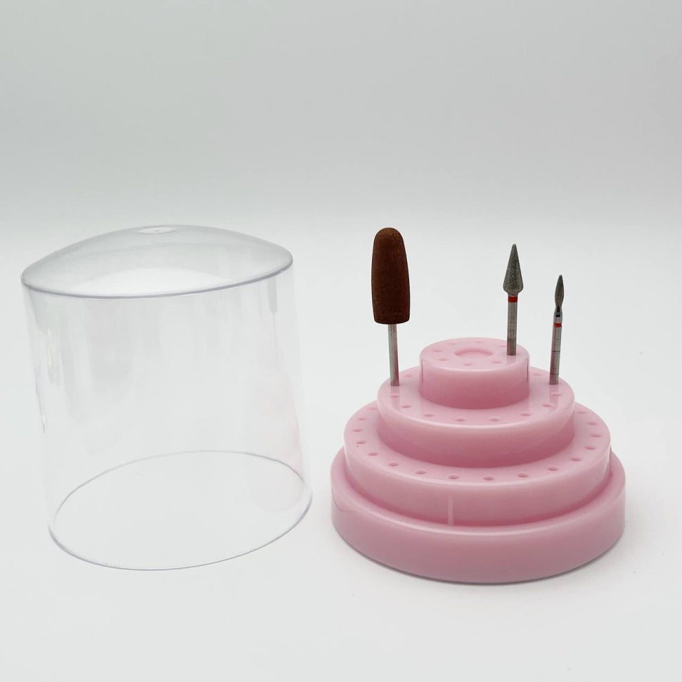 Fräserbox mit Deckel für 48 Fräseraufsätze rosa