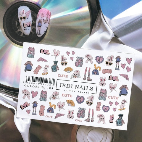 Sticker COLORFUL Nr. 104 von IBDI Nails