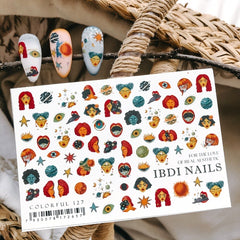 Sticker COLORFUL Nr.127 di IBDI Nails