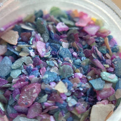 Nailart pezzi conchiglie miscela lilla-turchese