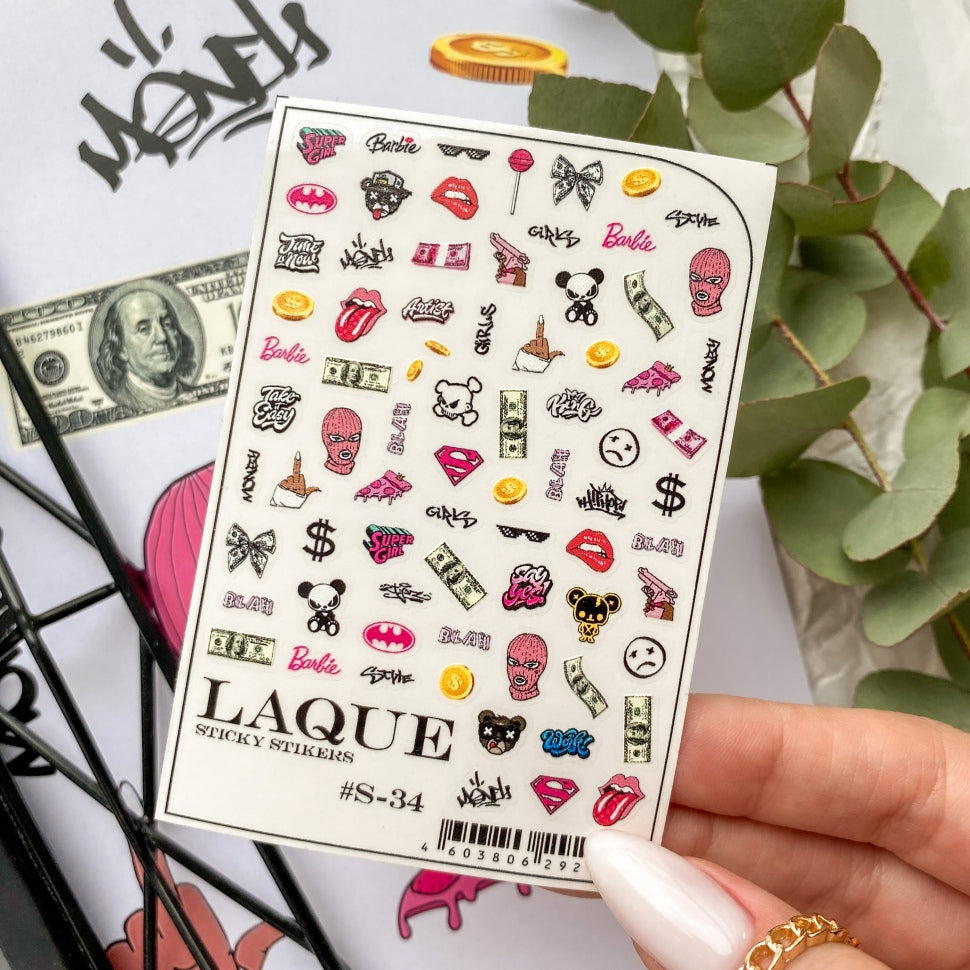 Self-adhesive stickers S-34 from LAQUE