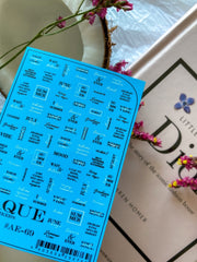 Sticker Design AE69 by LAQUE (Water-soluble stickers)
