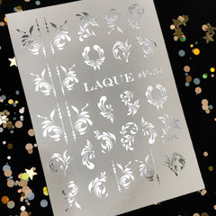 Sticker Design F-34 silver by LAQUE (water-soluble stickers)