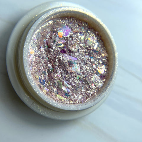 Glitter Flocken opal Rose Holographie