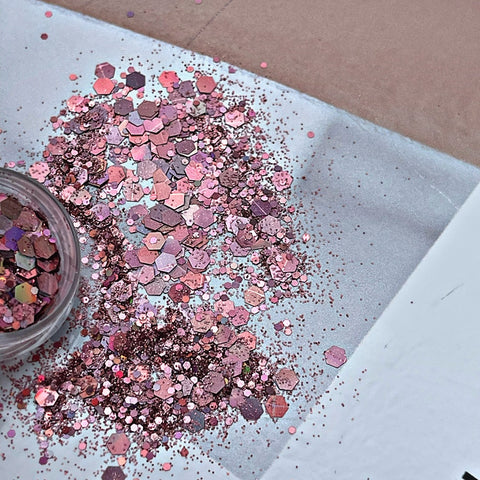 Glittermix Pailetten rose