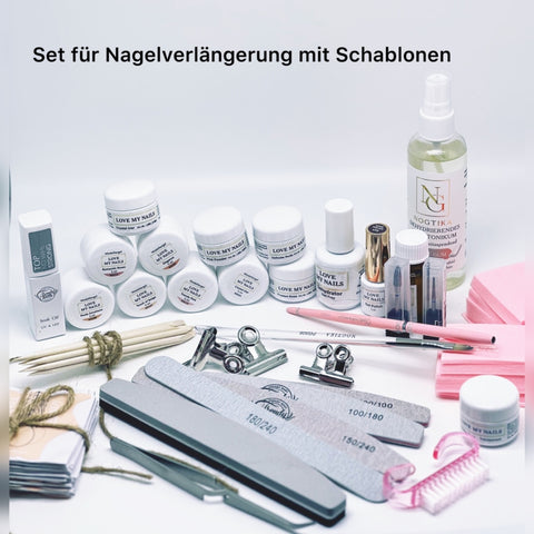 Set für Nagelverlängerung mit Schablonen