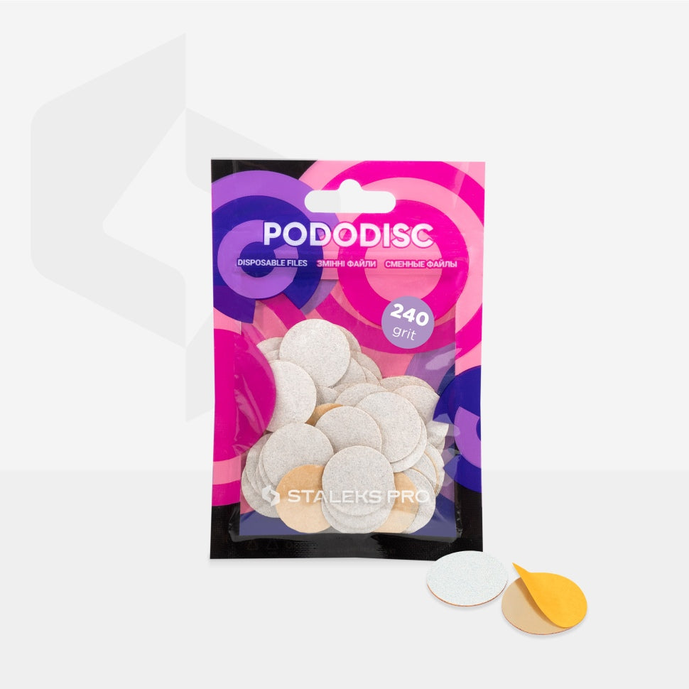 White disposable foam-based sanding pads for Podo Disc M PDFS-20 grain 80-320 (50 pcs.) STALEKS PRO