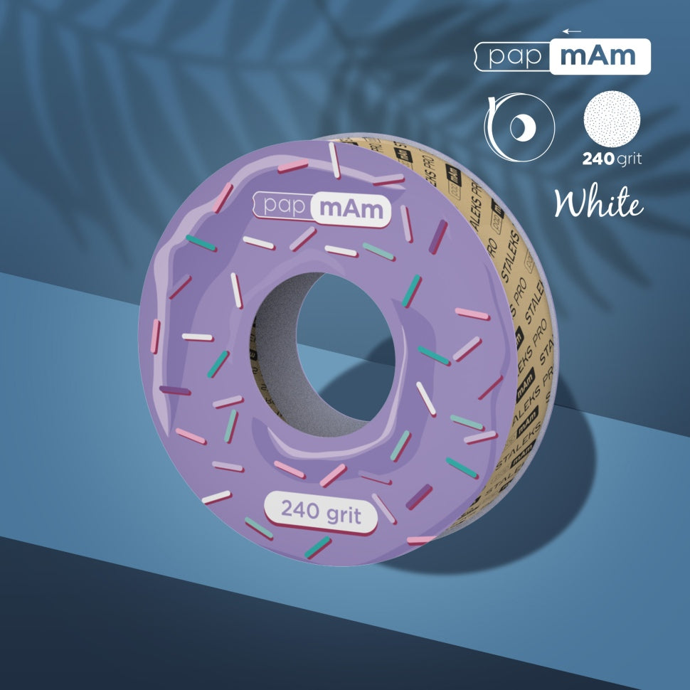 White replacement roll for refillable box papmAm grain 100/150/180/240 (6 meter roll) STALEKS PRO