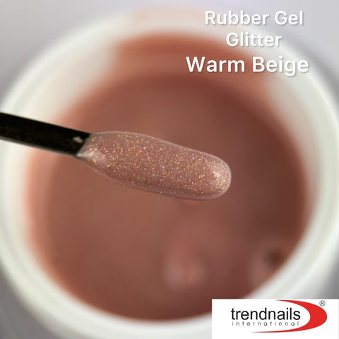 Rubber Gel Glitter 'Warm Beige' 15ml by Trendnails