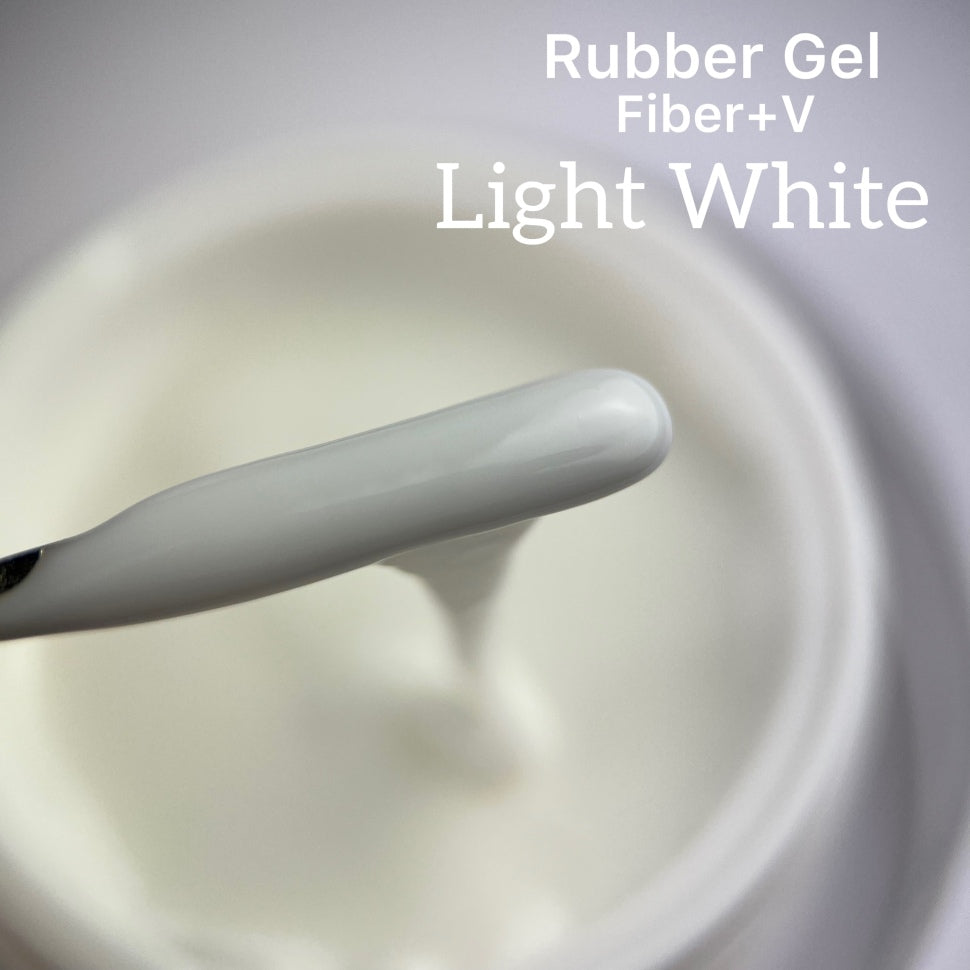 Rubber Gel Fiber+V – Light White 15-50ml von Trendnails TPO-free