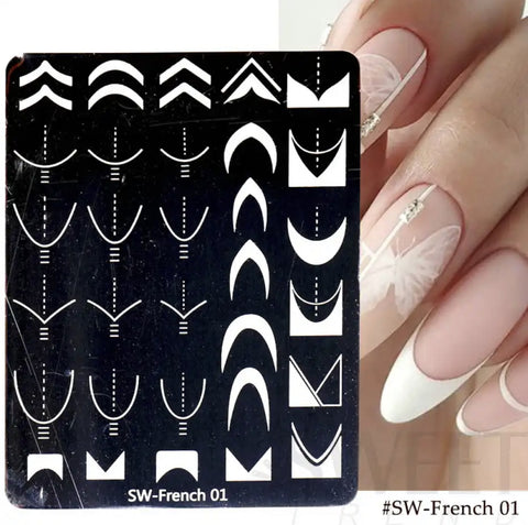 Stamping Platte Schablone für French 01