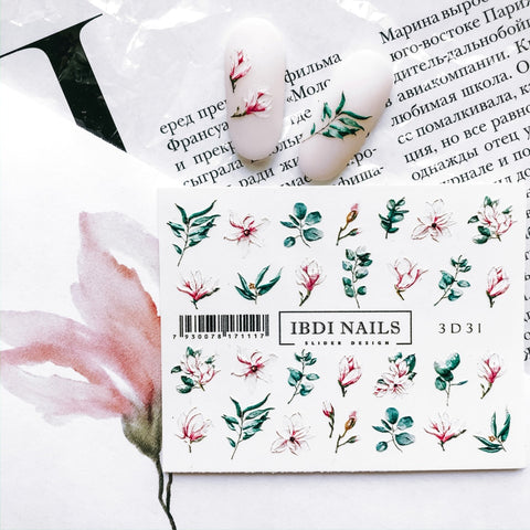 Sticker  3D 31 Magnolia Blumen IBDI Nails