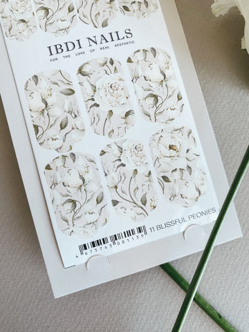 NailArt Wrap 11 Blissful Peonies von IBDI Nails