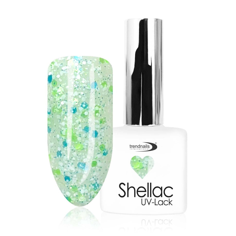 Shellack UV-Lack Konfetti Green von Trendnails Nr. 217 (10ml)