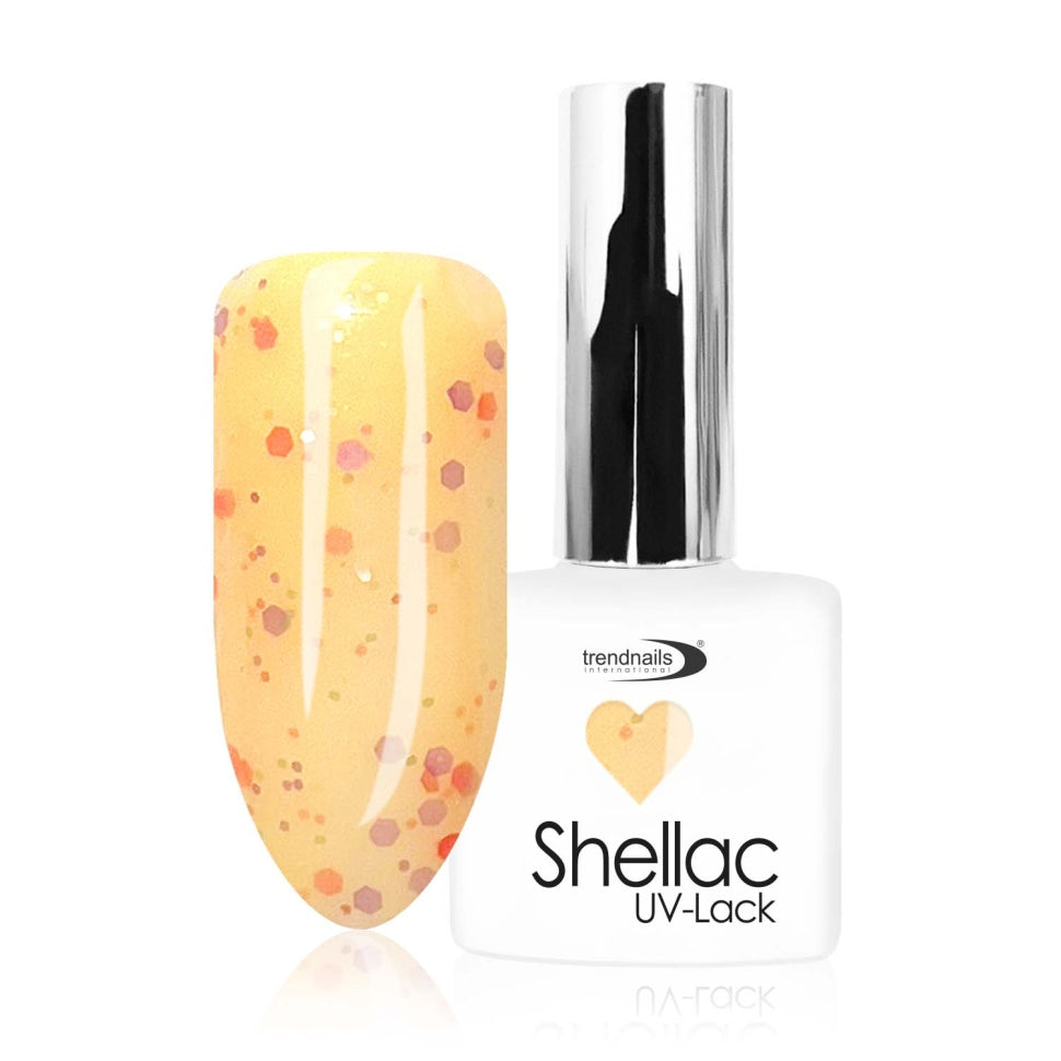 Shellack UV-Lack Konfetti Orange von Trendnails Nr. 216 (10ml)