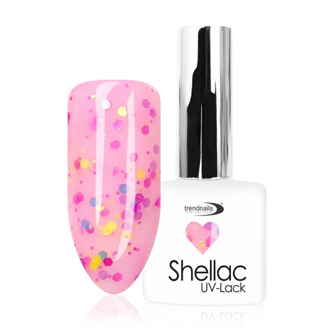 Shellack UV-Lack Konfetti Pink von Trendnails  Nr. 214 (10ml)