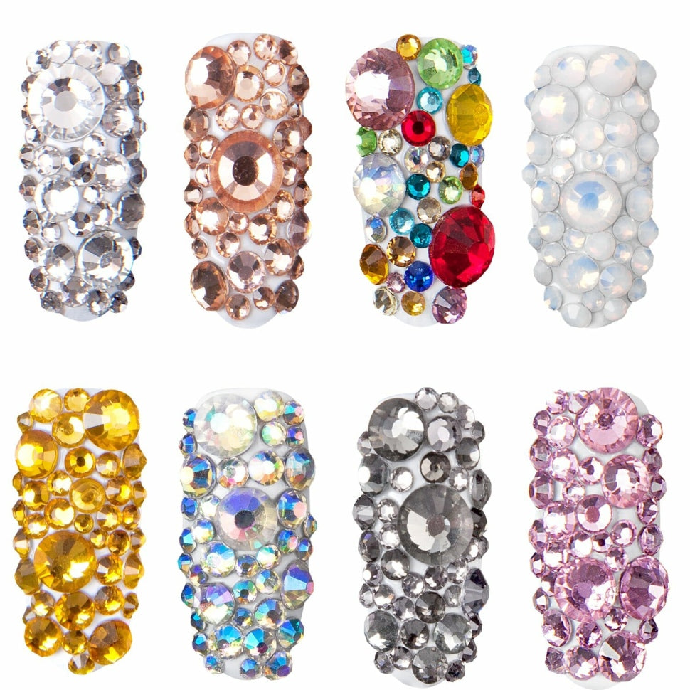 Set di strass, vari colori e dimensioni