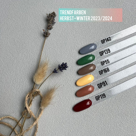 Fahsion Herbst Set Nr. 5 bestehend aus 6xGel Polish von NOGTIKA (8ml): GP142, GP139, GP55, GP168, GP91,GP119