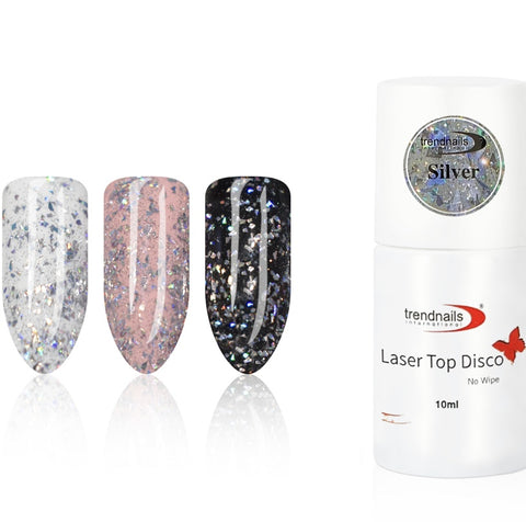 Laser Top Disco Silver (Glanzgel ohne Schwitzschicht) 10ml von Trendnails