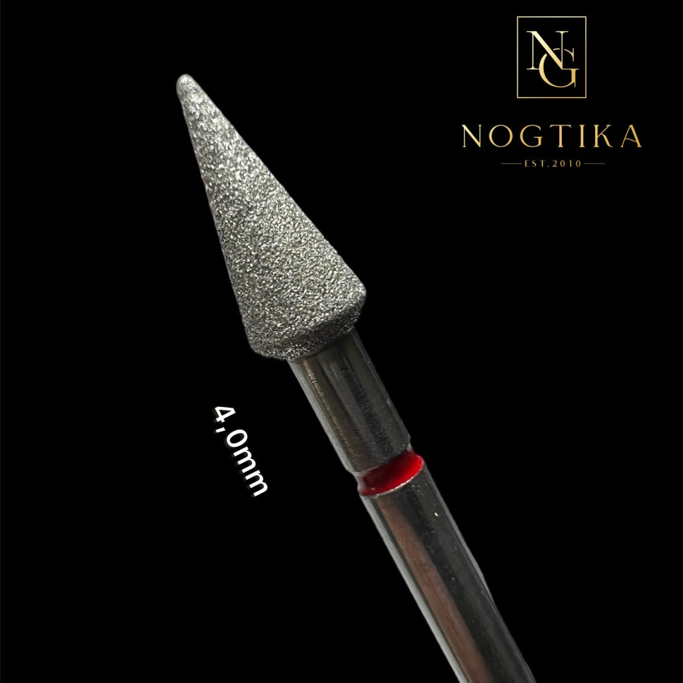 Diamant Bit Kegel spitz fein (rot) 4mm von NOGTIKA