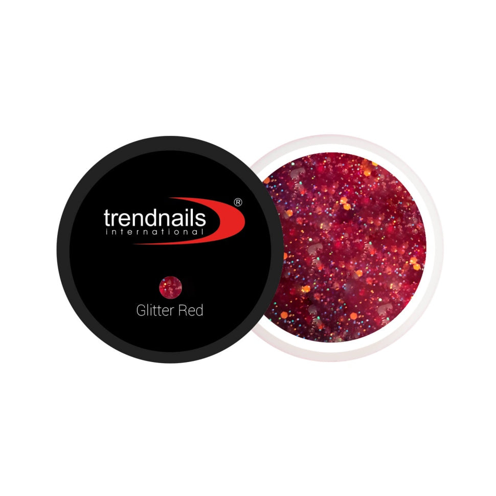 Soak-Off Acrylgel 15ml Tiegel – "Glitter Red" von Trendnails  (TPO/HEMA-free)