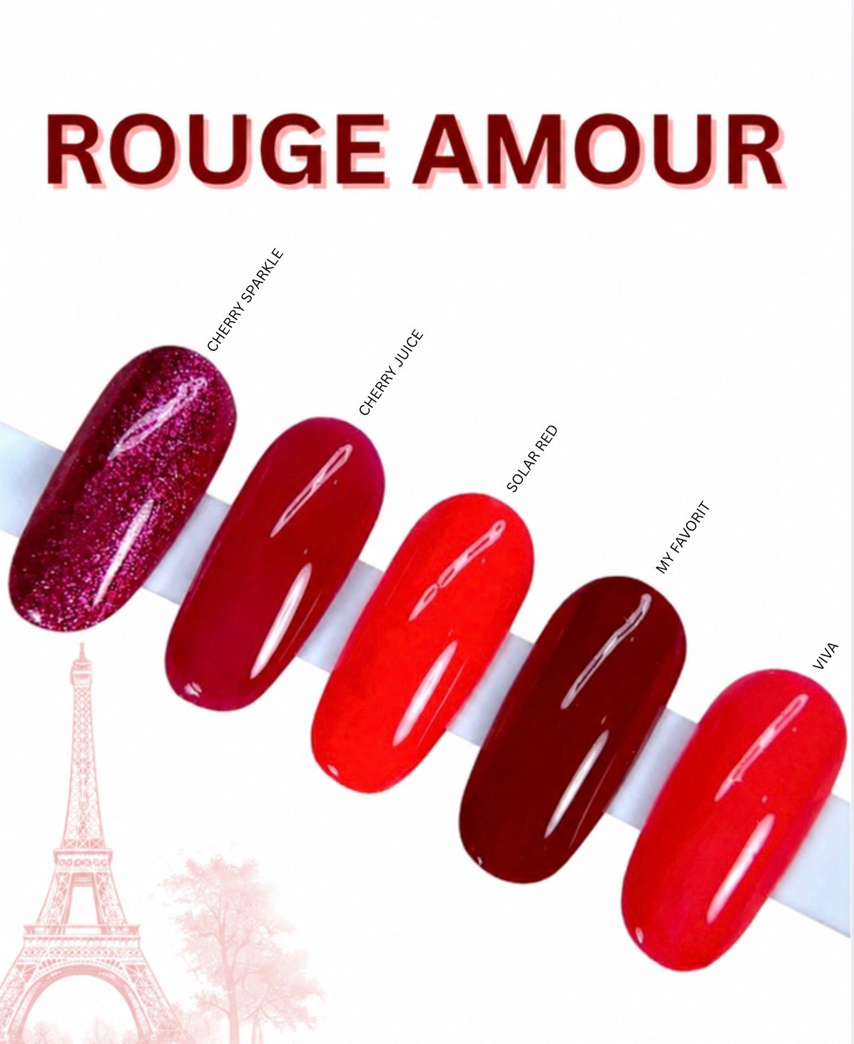 SET Rouge Amour 5 x 12ml Gelpolish von NOGTIKA
