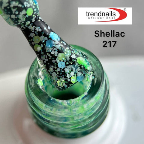 Shellack UV-Lack Konfetti Green von Trendnails Nr. 217 (10ml)