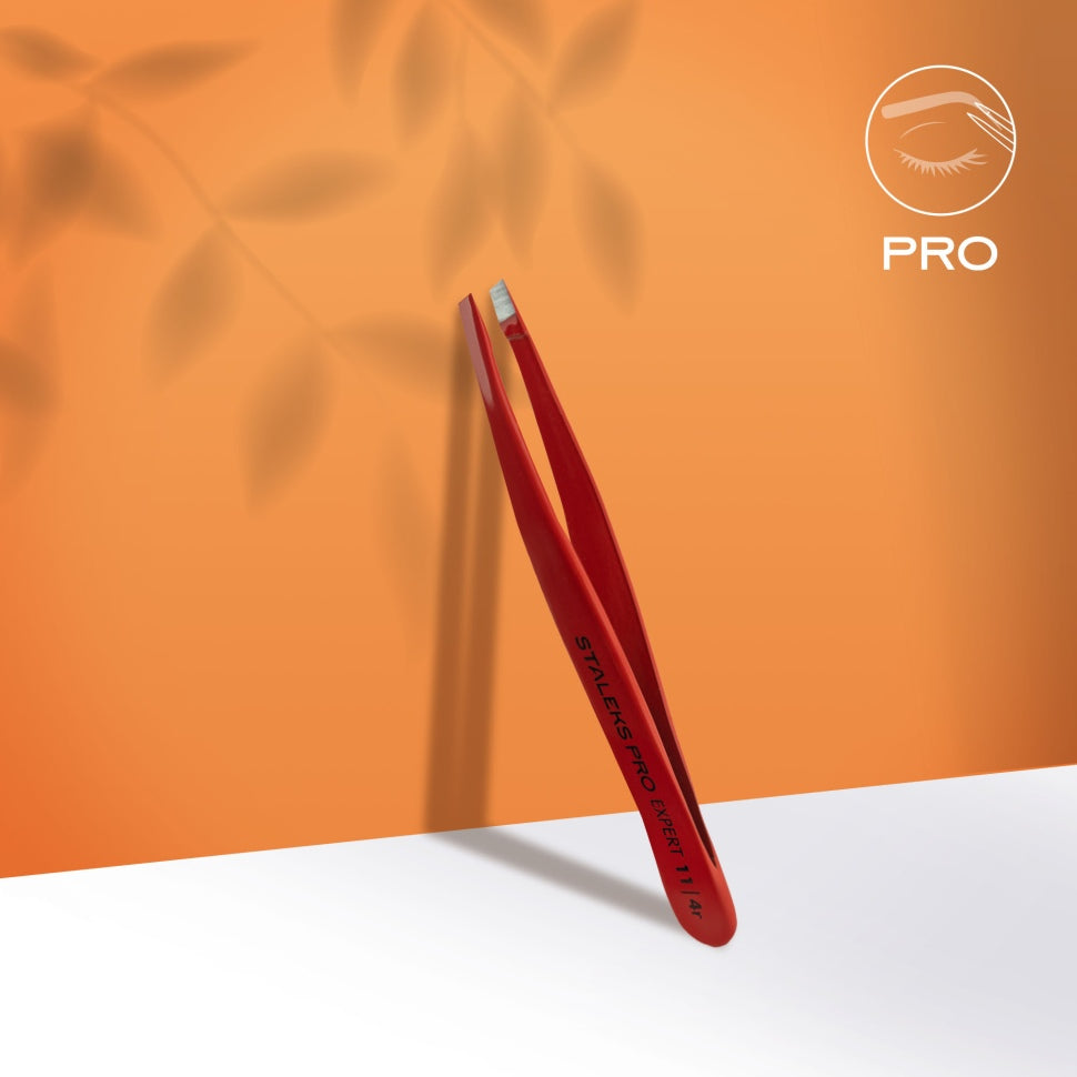 Pinzette für Augenbrauen TE-11/4r (красная-узкая) STALEKS PRO EXPERT